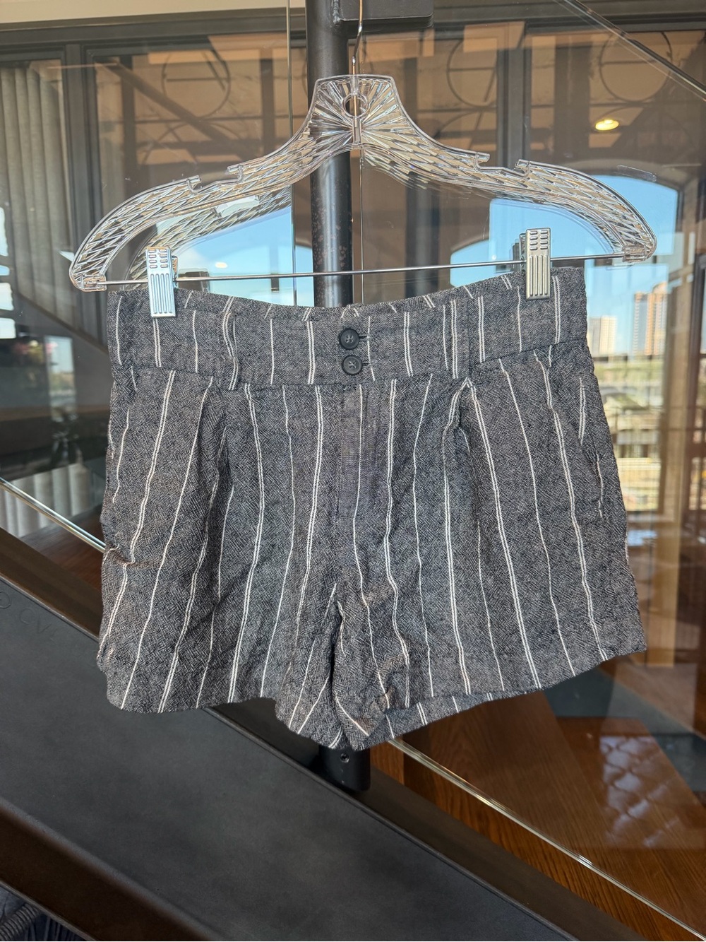 Calvin Klein Gray Pinstripe Women's Tailored Shorts